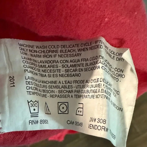 NINE WEST Vintage America Split V Button Front Embroidered Tab Sleeves Size XXL - Picture 6 of 6